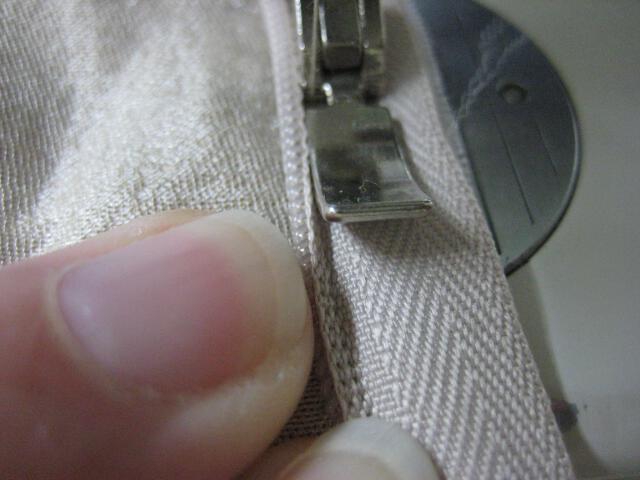 Sew zipper left