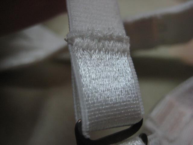 fraying bra strap